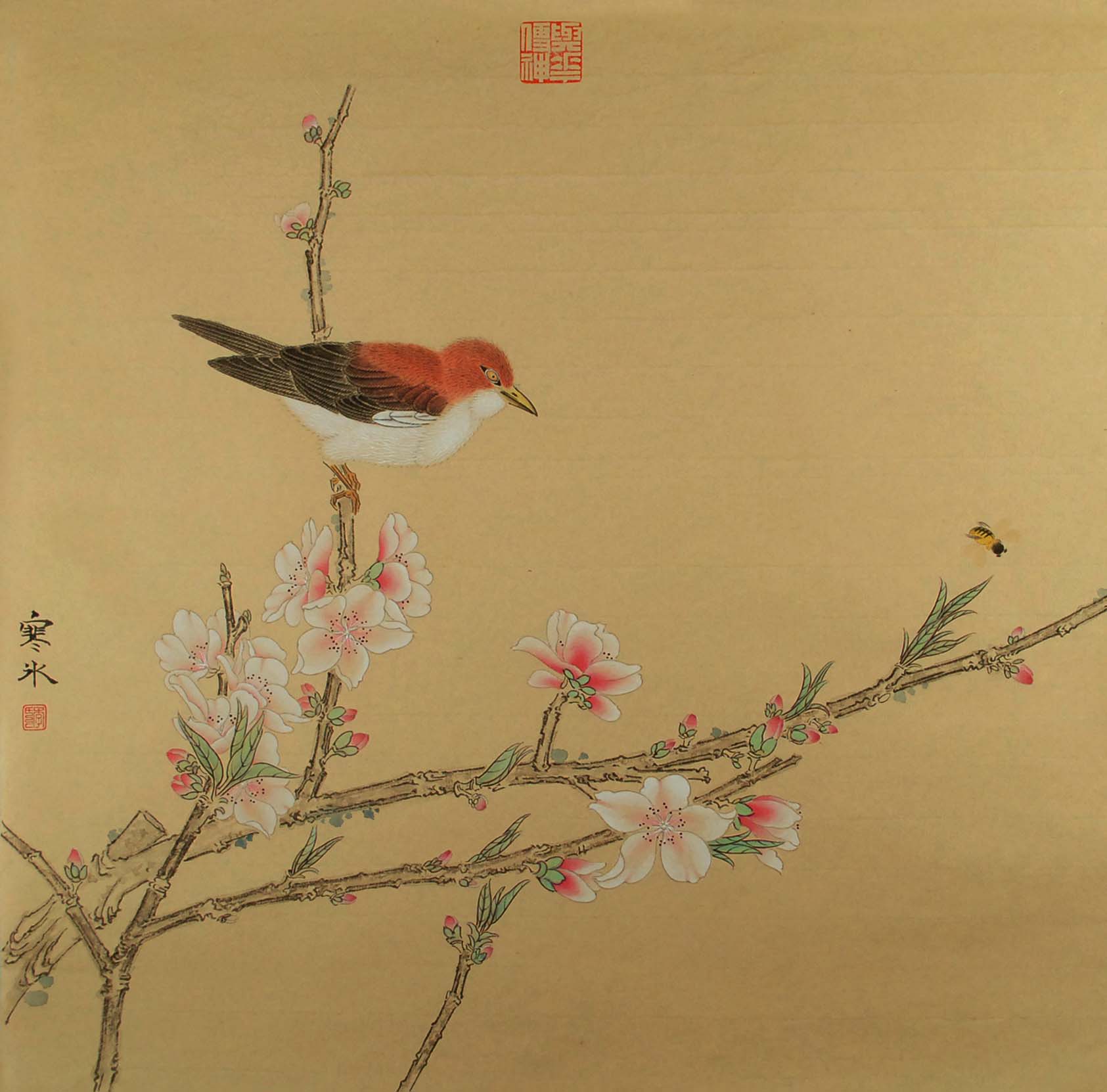 桃花山鸟 2016 45X45cm
