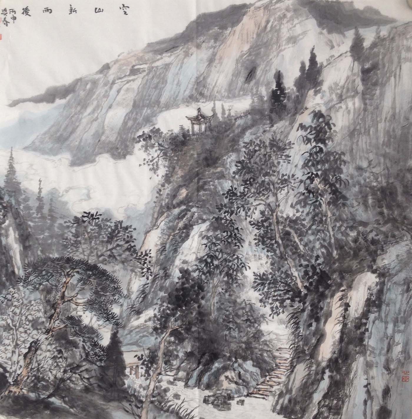 《空山新雨后》69x69cm