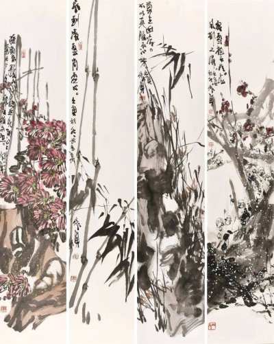 《四君子》90x18cmx4