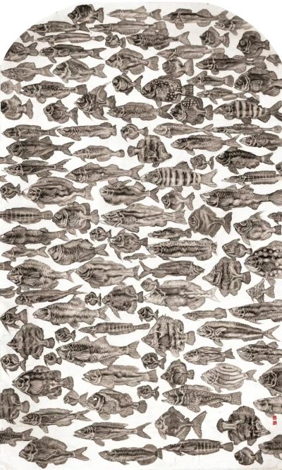 自由世界 ║ 100cm×220cm ║ 纸本设色 ║ 2009年