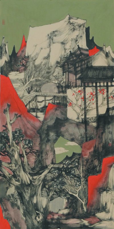 山临静室 2017年 136x68cm