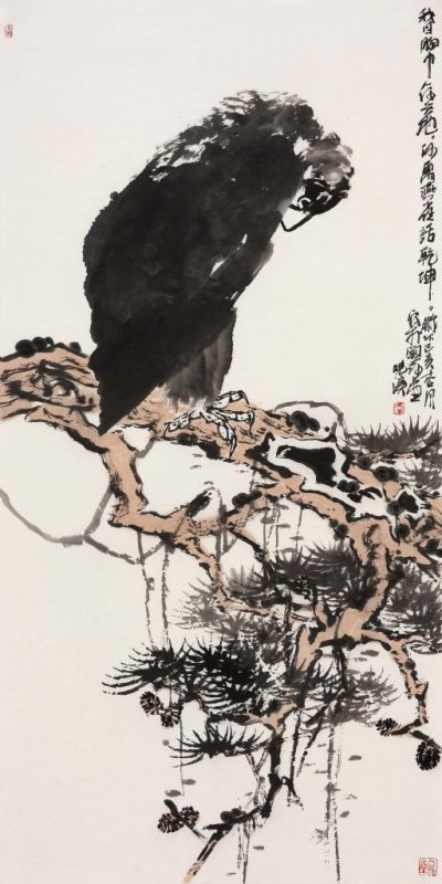 我自胸中存天地，何须燕雀话乾坤 68X136cm